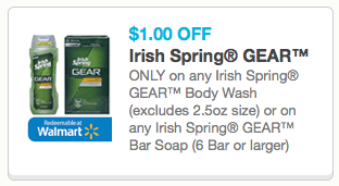 New $1/1 Irish Spring GEAR Body Wash or Bar Soap Coupon = Body Wash ...