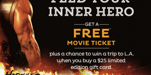 Red Robin: FREE Movie Ticket (Up to $12 Value) with $25 Limited Edition Gift Card Purchase + More