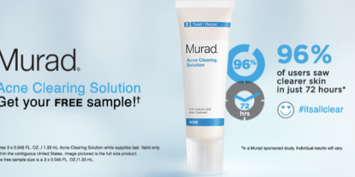 FREE Murad Acne Clearing Solution Sample (Facebook)