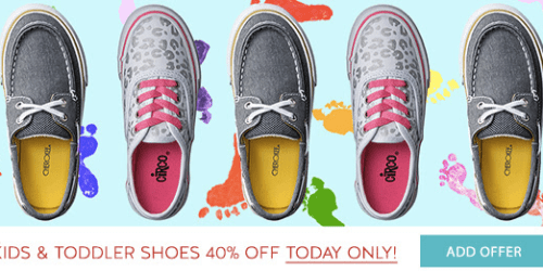 Target Cartwheel: 40% Off Kids & Toddler Shoes Today Only ($5 Off $25 Shoe Purchase Store Coupon)