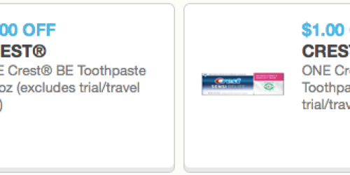 CVS: FREE Crest Sensi-Relief or BE Toothpaste (Starting 6/15 – Print Coupons Now)