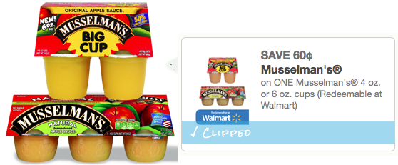 New $0.60/1 Musselman's Applesauce Coupon = BIG Cup 4-Packs Only $1.38 ...