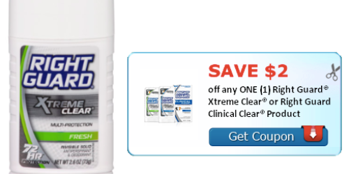 New $2/1 Right Guard Xtreme Clear Product Coupon = FREE at CVS & Only 50¢ at Walgreens