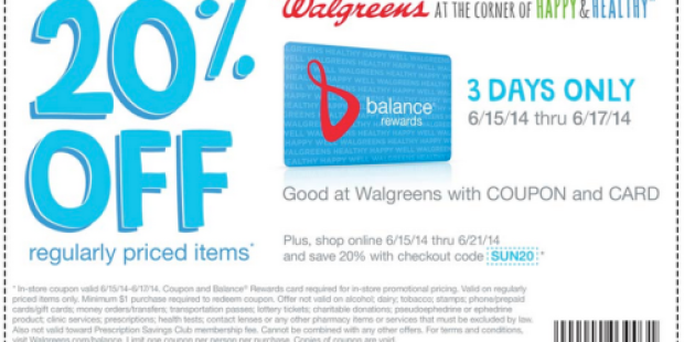 Walgreens: 20% off Regular Priced Items Coupon (Thru 6/17) + FREE Burt’s Bees Lip Products (After Ibotta!)