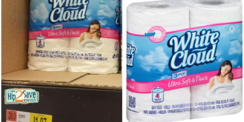 Walmart: White Cloud Bath Tissue Only 99¢ Per 4-Pack (= Just 25¢ Per 3-Ply Double Roll!)
