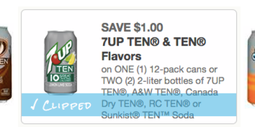 High Value $1 Off 7UP TEN Product Coupon (RESET?) = Nice Deals at Target, Walmart & CVS