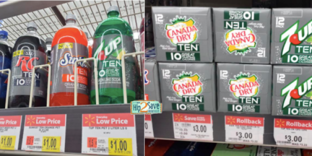 Walmart: Possible *HOT* Deals on TEN & Schweppes Brand Soda (12-Packs Only $2 and 2-Liters Just 50¢!)
