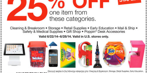 New Staples Coupons (25% off One Cleaning & Breakroom Item, 40% off Uni-ball + More!)
