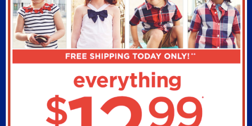 Gymboree.com: FREE Shipping – No Minimum (Today Only) + Everything $12.99 & Under Sale