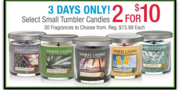 Yankee Candle: Small Tumbler Candles 2 for $10 (Regularly $15.99!)