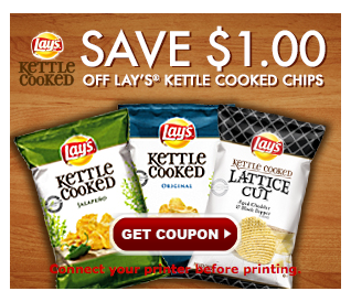 High Value $1/1 Lay's Kettle Cooked Chips Coupon