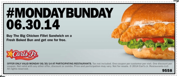 Carl’s Jr. & Hardee’s: Buy 1 Get 1 FREE Big Chicken Fillet Sandwich (Tomorrow Only!)