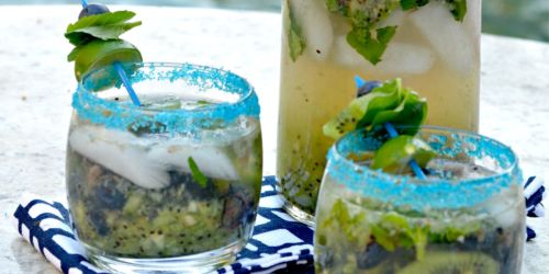 Blueberry Kiwi Mojitos Recipe (Alcoholic AND Non-Alcoholic Versions)
