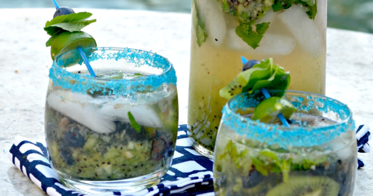 Blueberry Kiwi Mojitos Recipe (Alcoholic AND Non-Alcoholic Versions) | Hip2Save