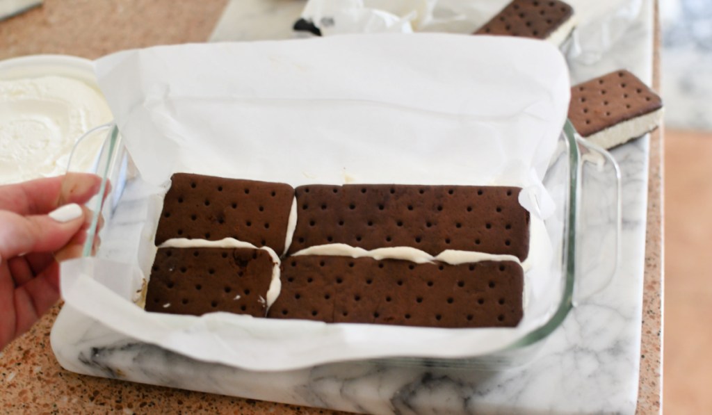first layer of ice cream sandwiches
