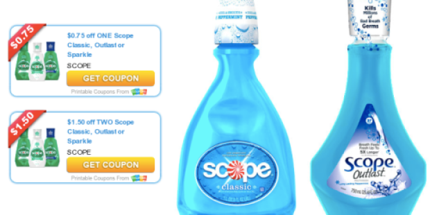 New Scope Mouth Rinse Coupons = Only 92¢ Per Bottle at Walgreens (Thru 7/5)