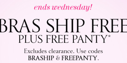 Victoria’s Secret: Free Shipping + Free Panty with Bra Purchase (3 Days Only)