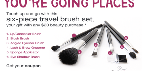 Walgreens: FREE Six-Piece Travel Brush Set w/ $20 Beauty Purchase Coupon