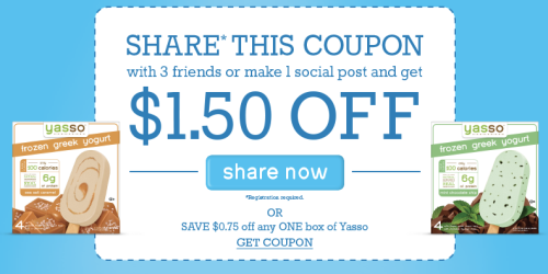 High Value $1.50/1 Yasso Frozen Greek Yogurt Coupon