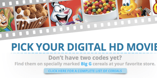 FREE Digital HD Movie w/ Purchase of 2 Specially Marked Boxes of General Mills Cereal