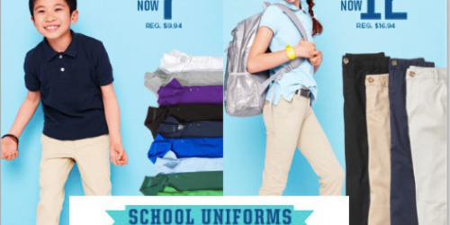 Old Navy: Kid’s School Uniform Sale (+ Buy 2 Get 1 Free Clearance Items Sale In-Store Thru Today Only)