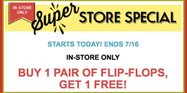 Old Navy: Buy 1 Pair of Flip-Flops and Get 1 Pair FREE (In-Store Only)