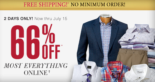 JoS. A. Bank: FREE Shipping on ANY Order + 66% Off Most Everything ...