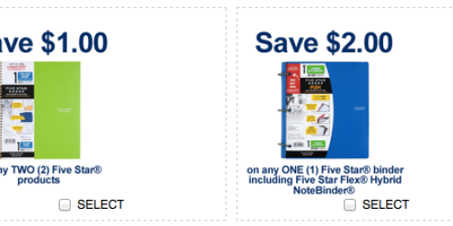 5 New Back-To-School Product Coupons = Mead Five Star 4 Pocket Poly Folders Only 49¢ at Target + More