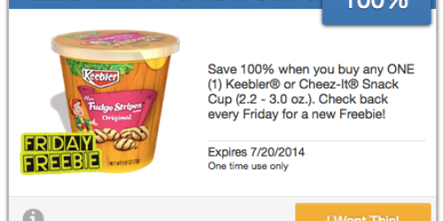 SavingStar: 100% Free Keebler or Cheez-It Snack Cup