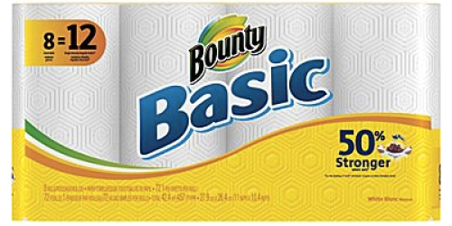 Staples: 8 GIANT Rolls of Bounty Basic Paper Towels Only $6.99 Shipped (Just 87¢ Per Roll!)