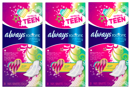 Target: 3 Better than FREE Packs of Always Radiant Teen Pads After Gift Card (Starting Tomorrow)