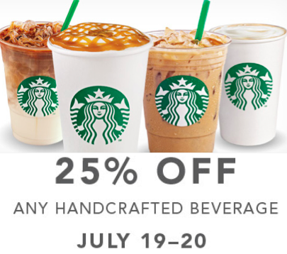Starbucks Rewards Members: Possible 25% Off Handcrafted Espresso Beverage Offer