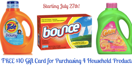 Target: FREE $10 Gift Card for Purchasing 4 Select Household Products (Starting July 27th)