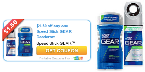New $1.50/1 Speed Stick Gear Deodorant or Body Spray Coupon (+ CVS & Rite Aid Deals)