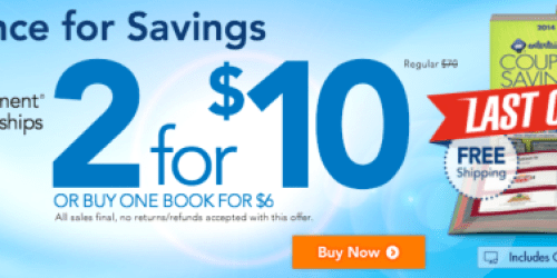 2014 Entertainment Books 2 for $10 Shipped (Last Chance – Coupons Valid Thru 12/31!)