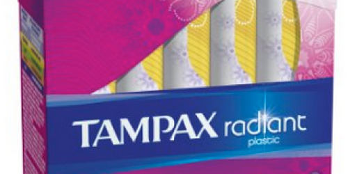 Amazon: Tampax Radiant Plastic Regular Absorbency Tampons Only 84¢ Shipped