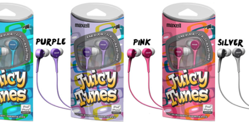 3 Sets of Maxell Juicy Tunes Earbuds Only $5.99 Shipped (= Just $2 Per Pair!)