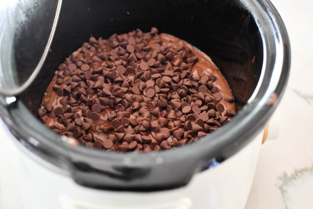 chocolate chips in a slow cooker