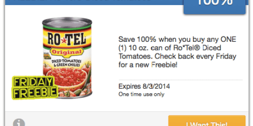 SavingStar: 100% Free RoTel Diced Tomatoes