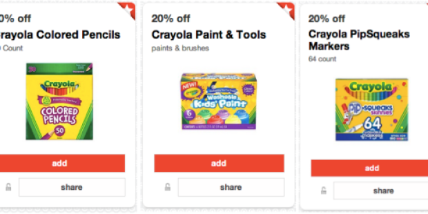 New Target Cartwheel Offers: 50% off Juicy Fruit Fruity Chews, 20% Off Select Crayola Products & More