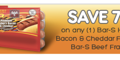 Rare $0.75/1 Bar-S Hickory Bacon & Cheddar Franks or Bar-S Beef Franks Coupon (Facebook)