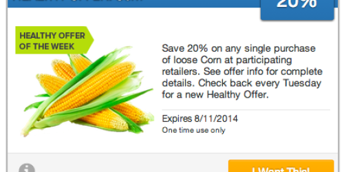 SavingStar: 20% Cash Back on Corn