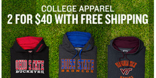 FinishLine.com: College Apparel (Fleece Hoodies and Sweat Pants) Only $20 Each Shipped (Regularly $40!)