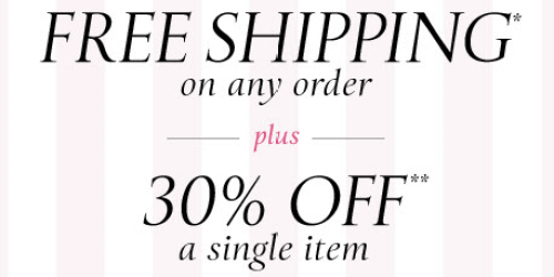 Victoria’s Secret: FREE Shipping on ANY Order + 30% Off Single Item (9PM-10PM EST Only!)