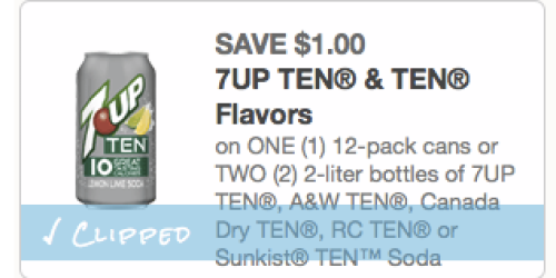 $1 Off 7UP TEN Product Coupon Still Available = Only $1.50 Per 12-Pack at Walgreens (Starting 8/24)