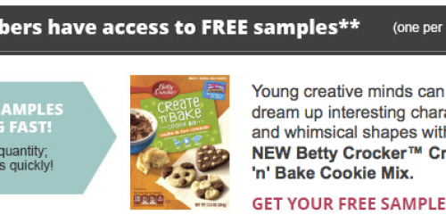 FREE Betty Crocker Create N Bake Cookie Mix Sample – Check Your Inbox (Select Box Tops Members)