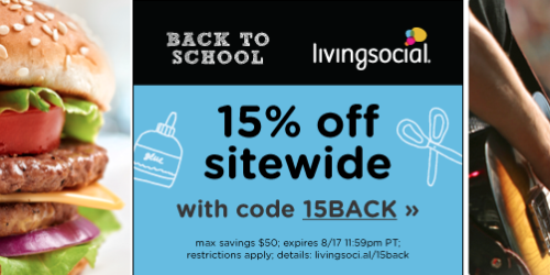LivingSocial: 15% Off Sitewide Through August 17th