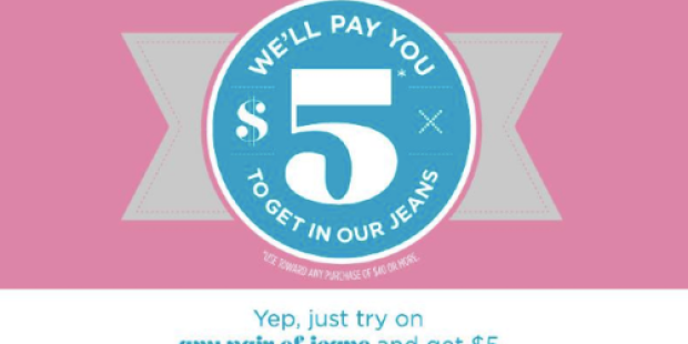 Old Navy: Earn $5 Off $40 Purchase Coupon When You Try on Jeans In-Store Only (Thru 8/20)
