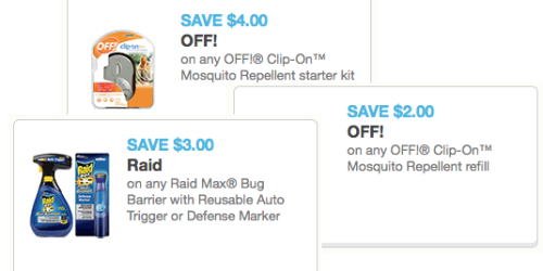 OFF! Insect Repellent & Raid Bug Product Coupons