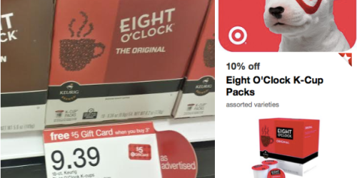Target: Eight O’Clock Coffee K-Cup 18 Count Packs Only $6.78 Each (Just 38¢ Per K-Cup)